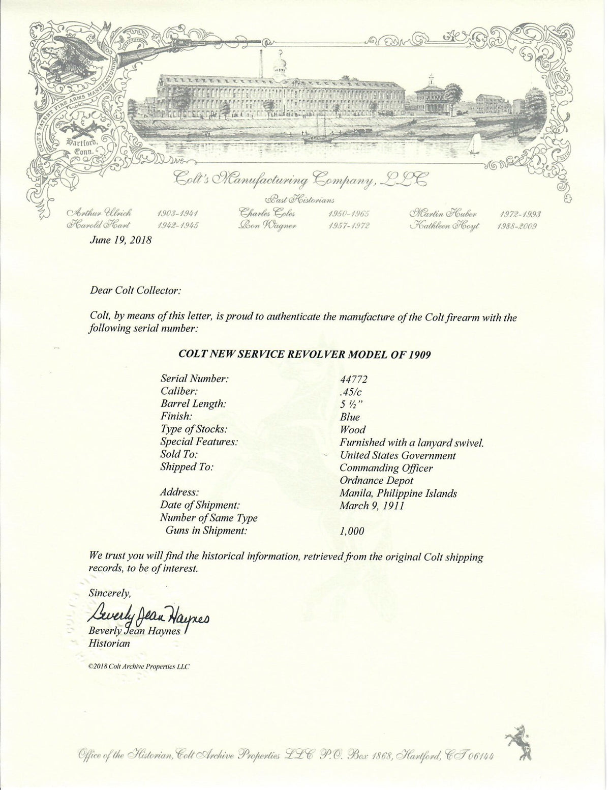 Colt M1909 New Service 5 1/2&quot; 45 Colt SN:44772 MFG:1911