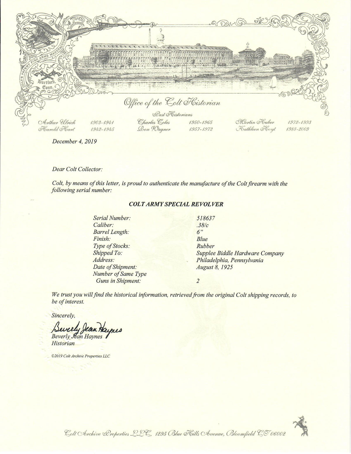 Colt Army Special 6&quot; 38 Special SN:518637 MFG:1925