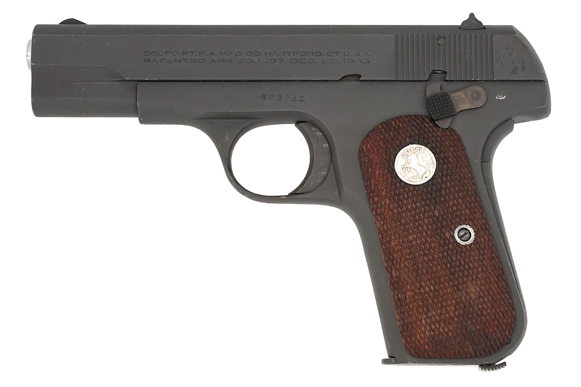 Colt 1903 Pocket Hammerless 32ACP SN:563611 MFG:1944 Lend Lease