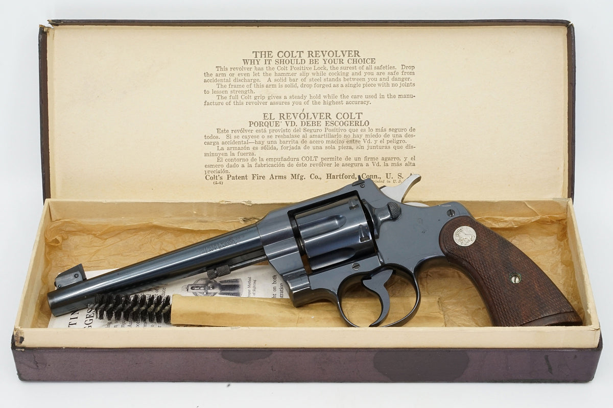 Colt Officers Model Target 6&quot; 38 Special SN:620491 MFG:1937
