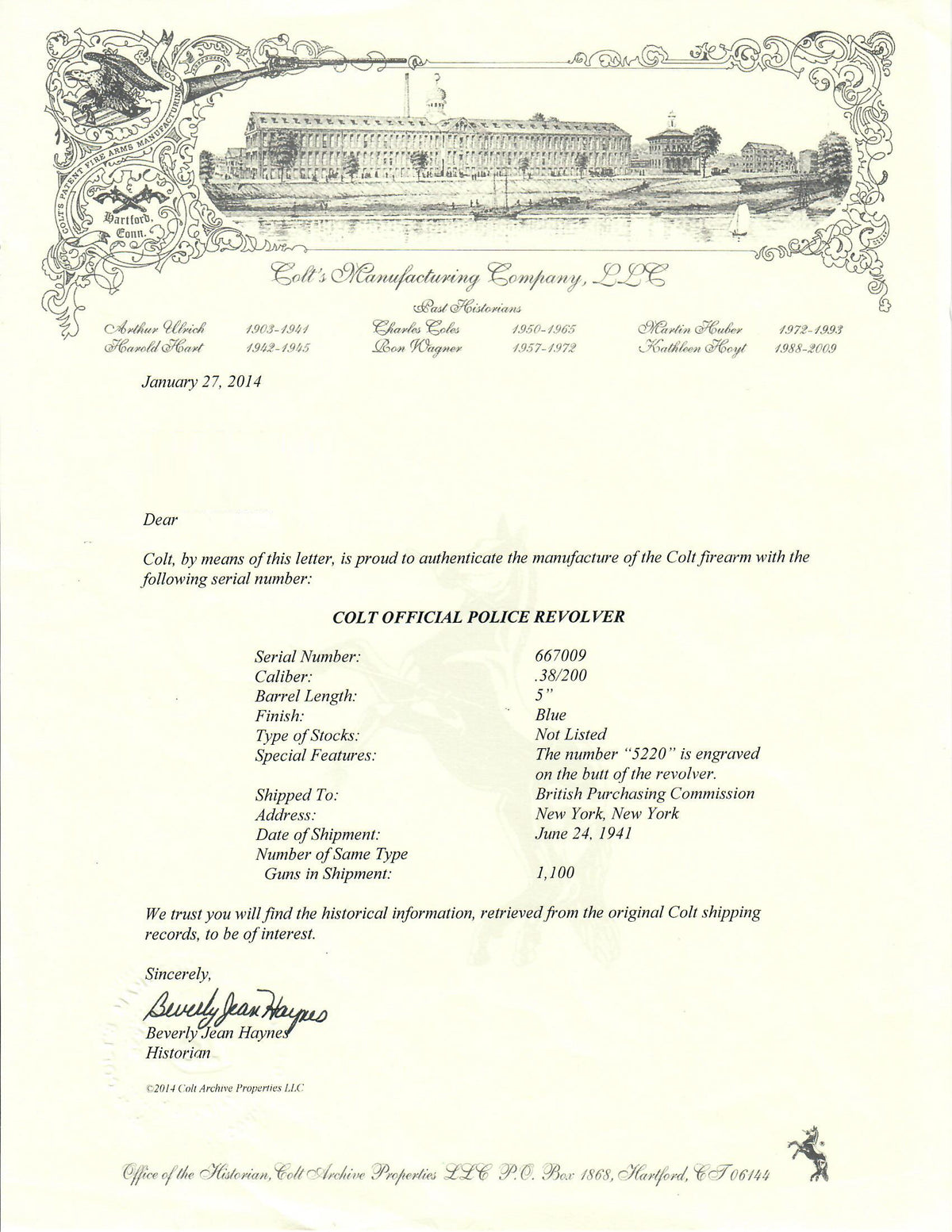 Colt Official Police 5&quot; 38-200 SN:667009 MFG:1941 - British