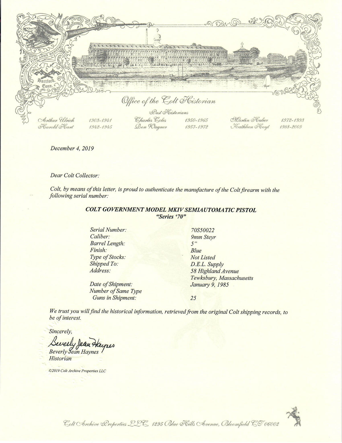 Colt Government Model Series 70 9mm Steyr SN:70S50022 MFG:1985