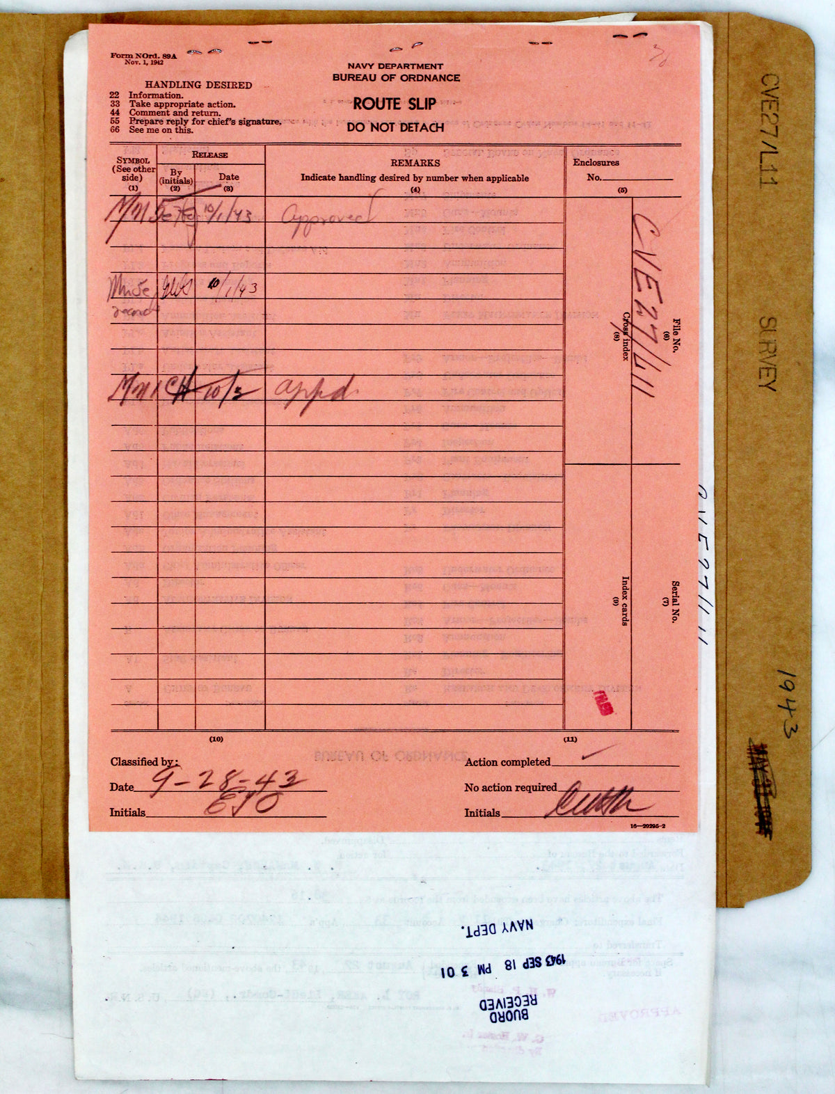 Colt M1911A1 45ACP SN:711475 MFG:1937 Navy - USS SUWANEE - Lt. George J. Seel