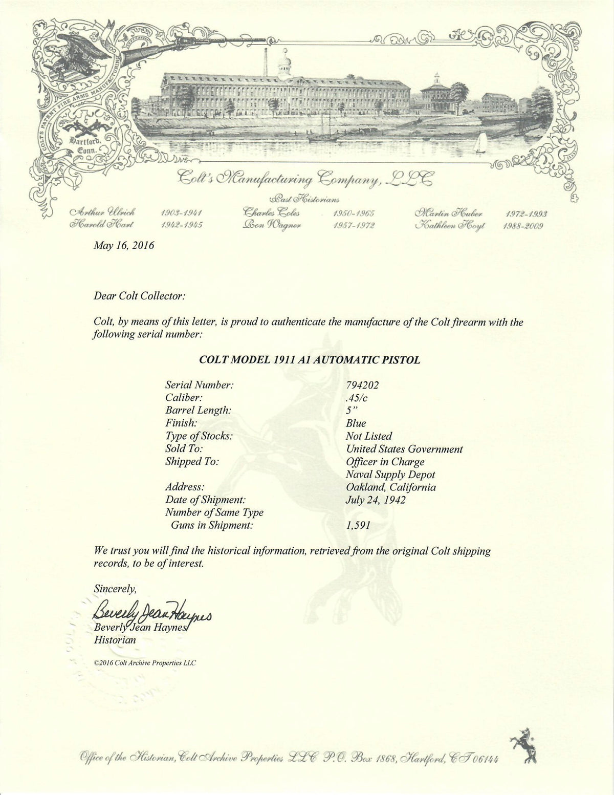 Colt M1911A1 45ACP SN:794202 MFG:1942 - NAVY