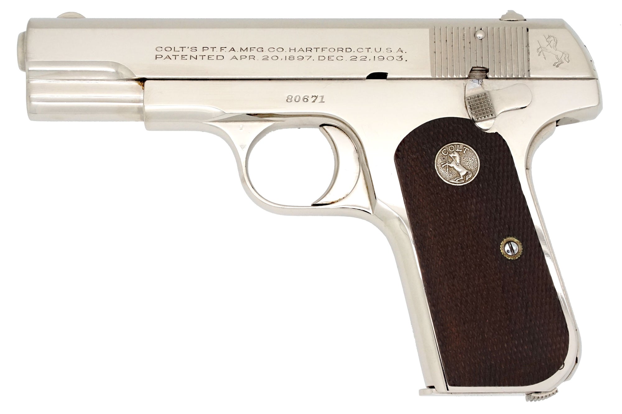 Colt 1908 Pocket Hammerless 380ACP SN:80671 MFG:1924