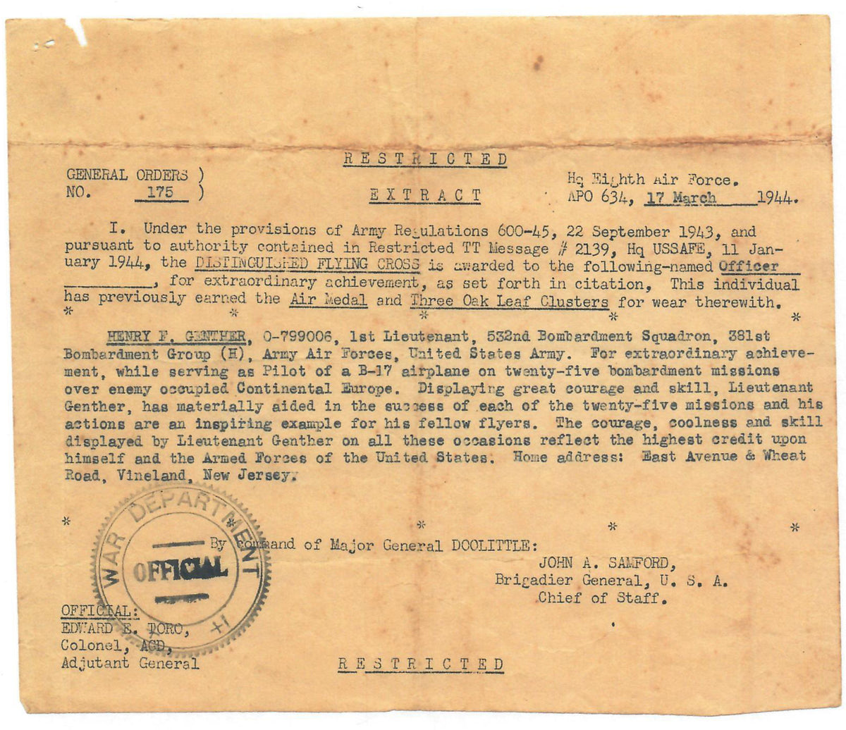 Ithaca M1911A1 45ACP SN:865858 MFG:1943 - Lt. Genther