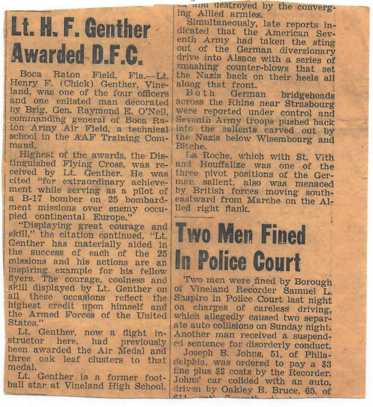 Ithaca M1911A1 45ACP SN:865858 MFG:1943 - Lt. Genther