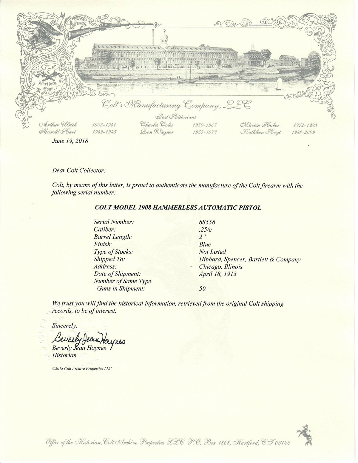 Colt 1908 Vest Pocket 25ACP SN:88558 MFG:1913