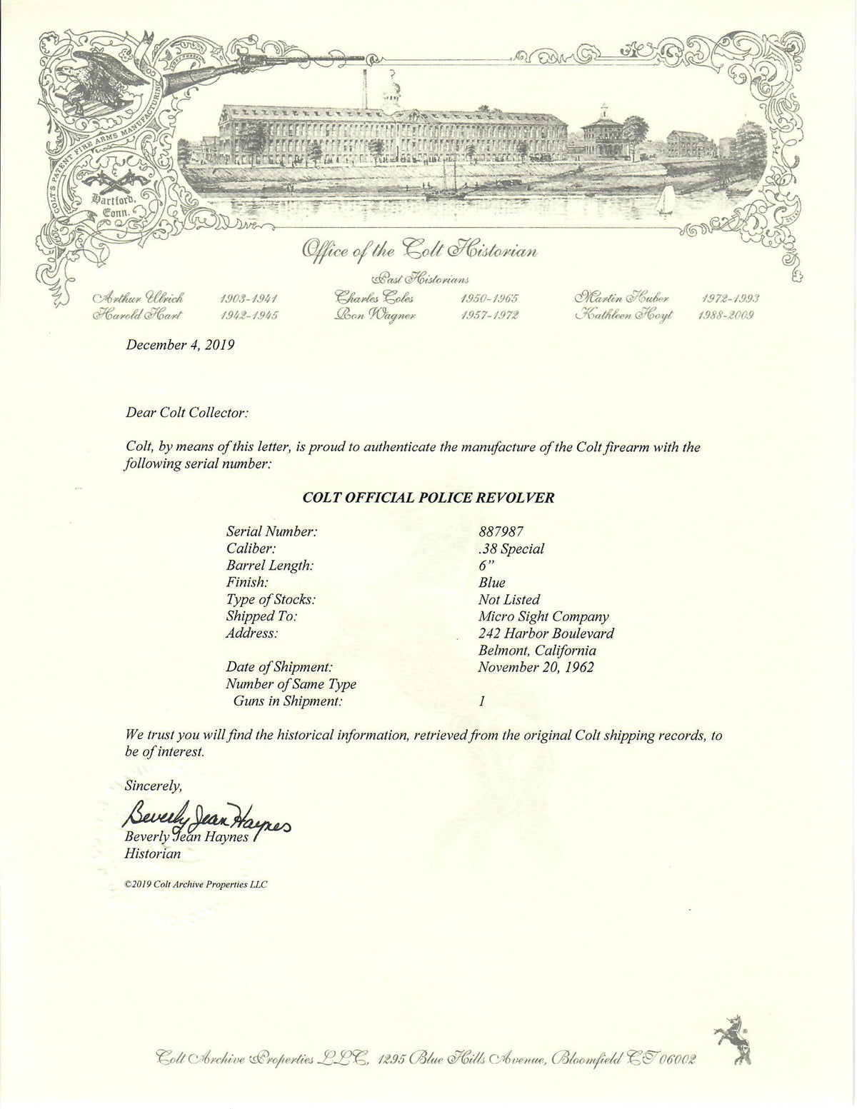 Colt Official Police 6&quot; 38 Special SN:887987 MFG:1962