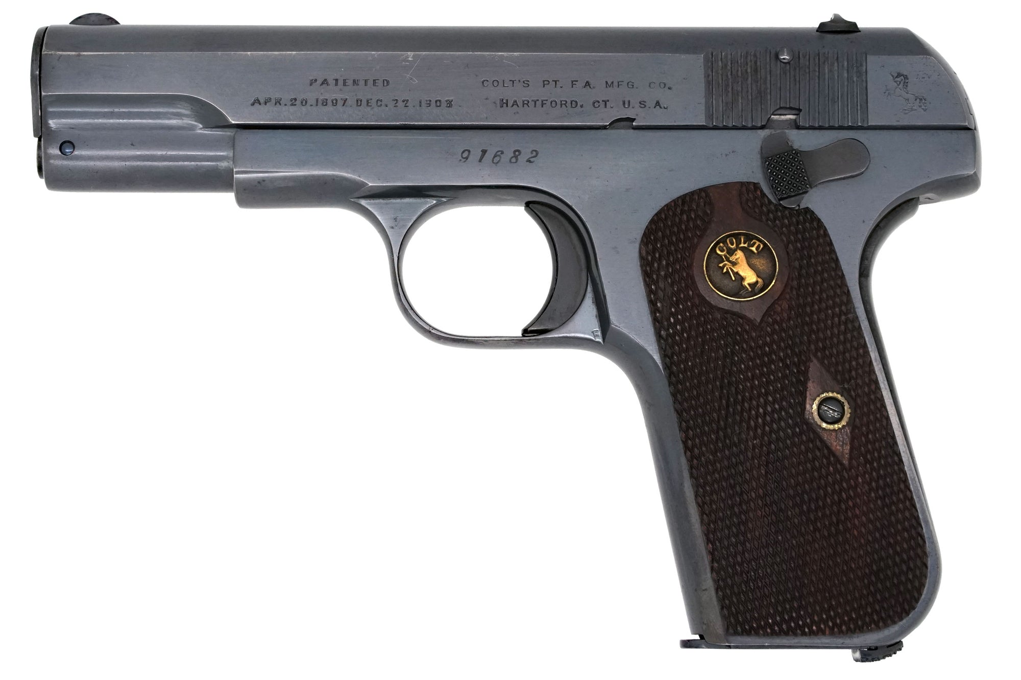 Colt 1903 Pocket Hammerless 32ACP SN:91682 MFG:1909