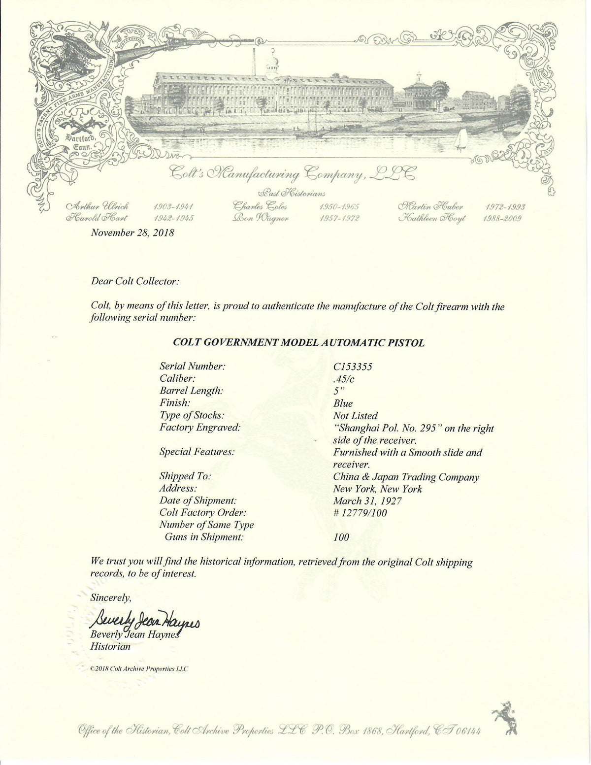 Colt Government Model 45ACP SN:C153355 MFG:1927 - Shanghai Municipal Police