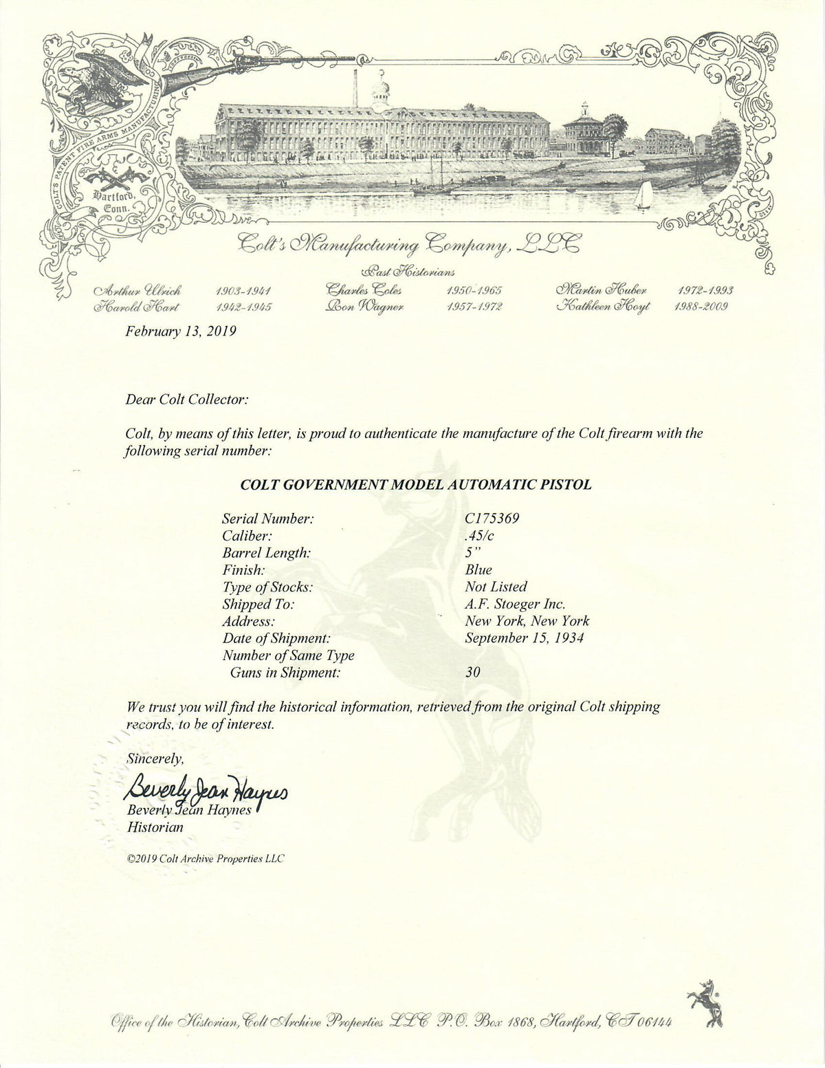 Colt Government Model 45ACP SN:C175369 MFG:1934