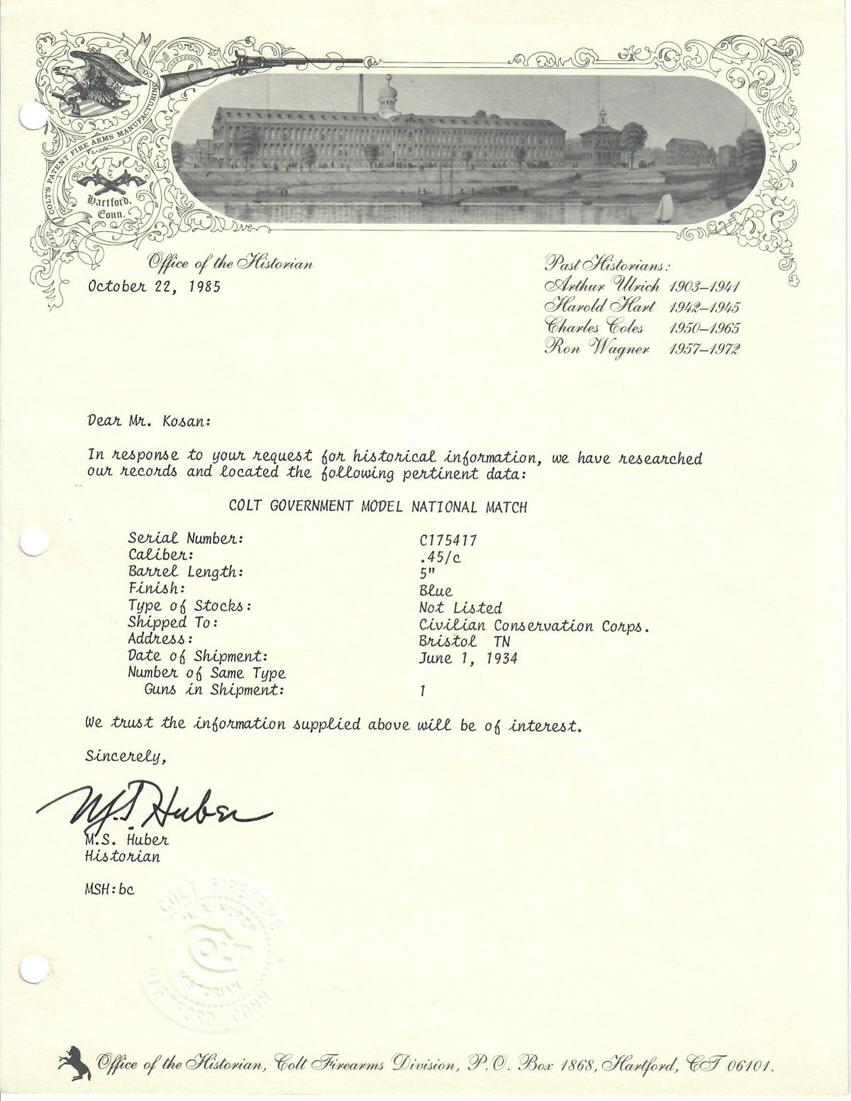 Colt National Match 45ACP SN:C175417 MFG:1934