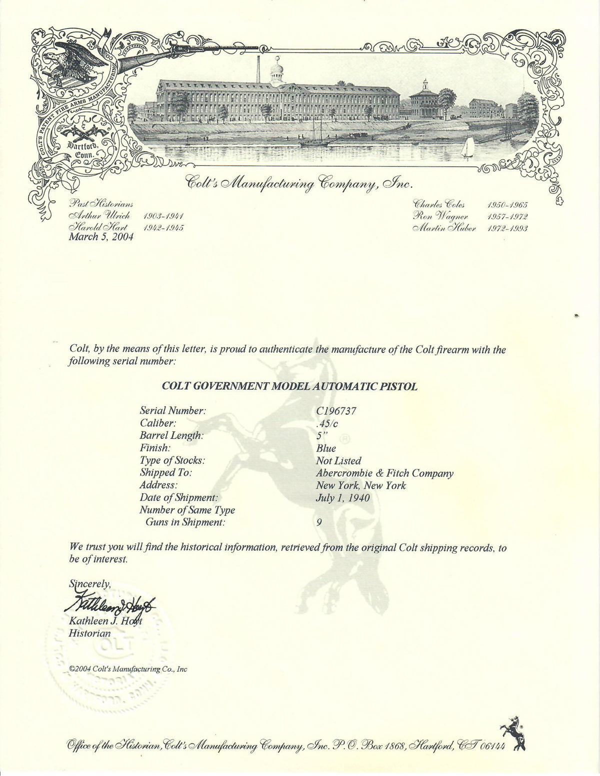 Colt .22-45 Conversion Unit SN:U-611 MFG:1940