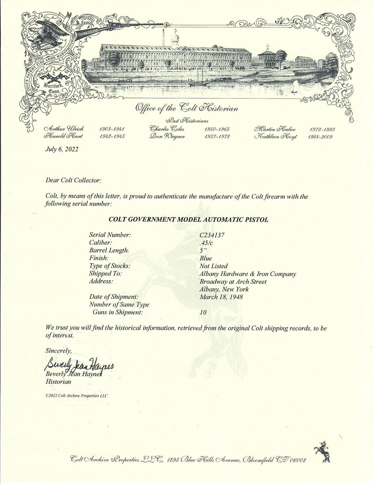 Colt Government Model 45ACP SN:C234137 MFG:1948