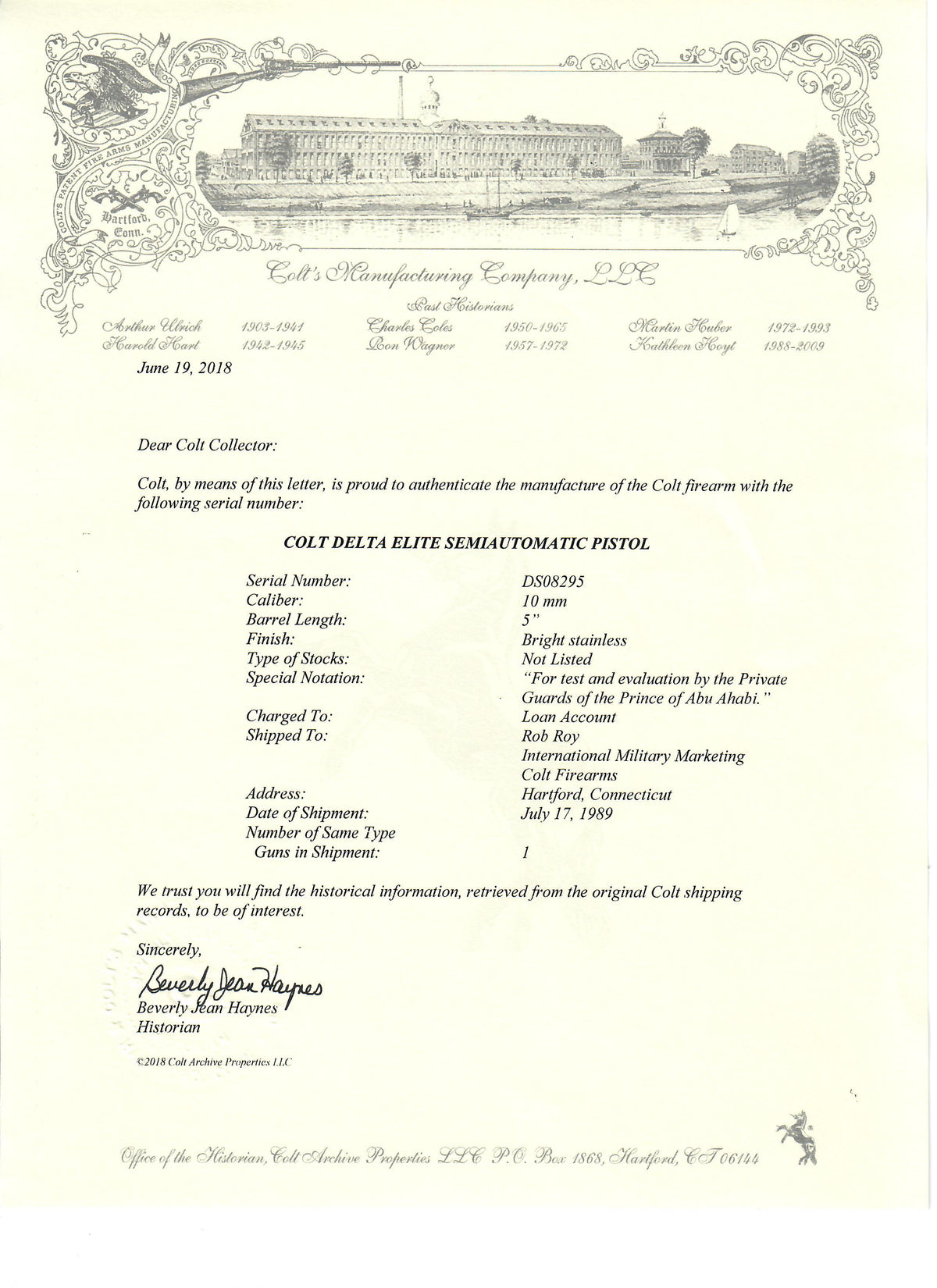 Colt Delta Elite 10MM SN: DS08295 MFG:1989