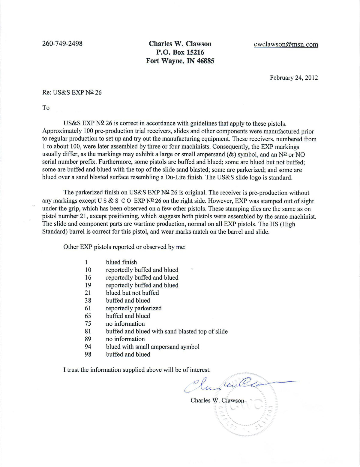 Union Switch &amp; Signal M1911A1 45ACP SN:EXP No 26 MFG:1943 - Experimental