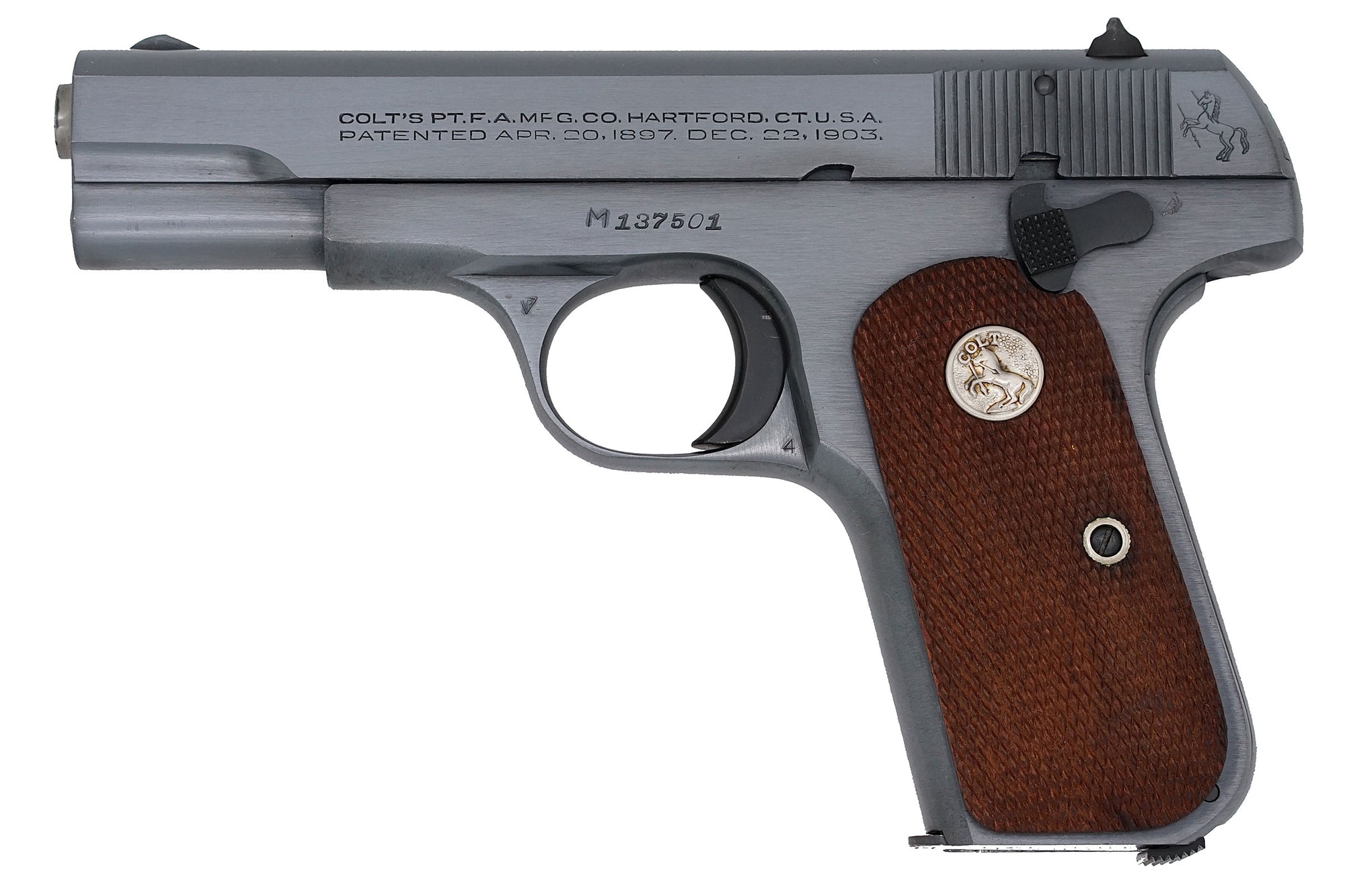 Colt 1908 Pocket Hammerless 380ACP SN:M137501 MFG:1945
