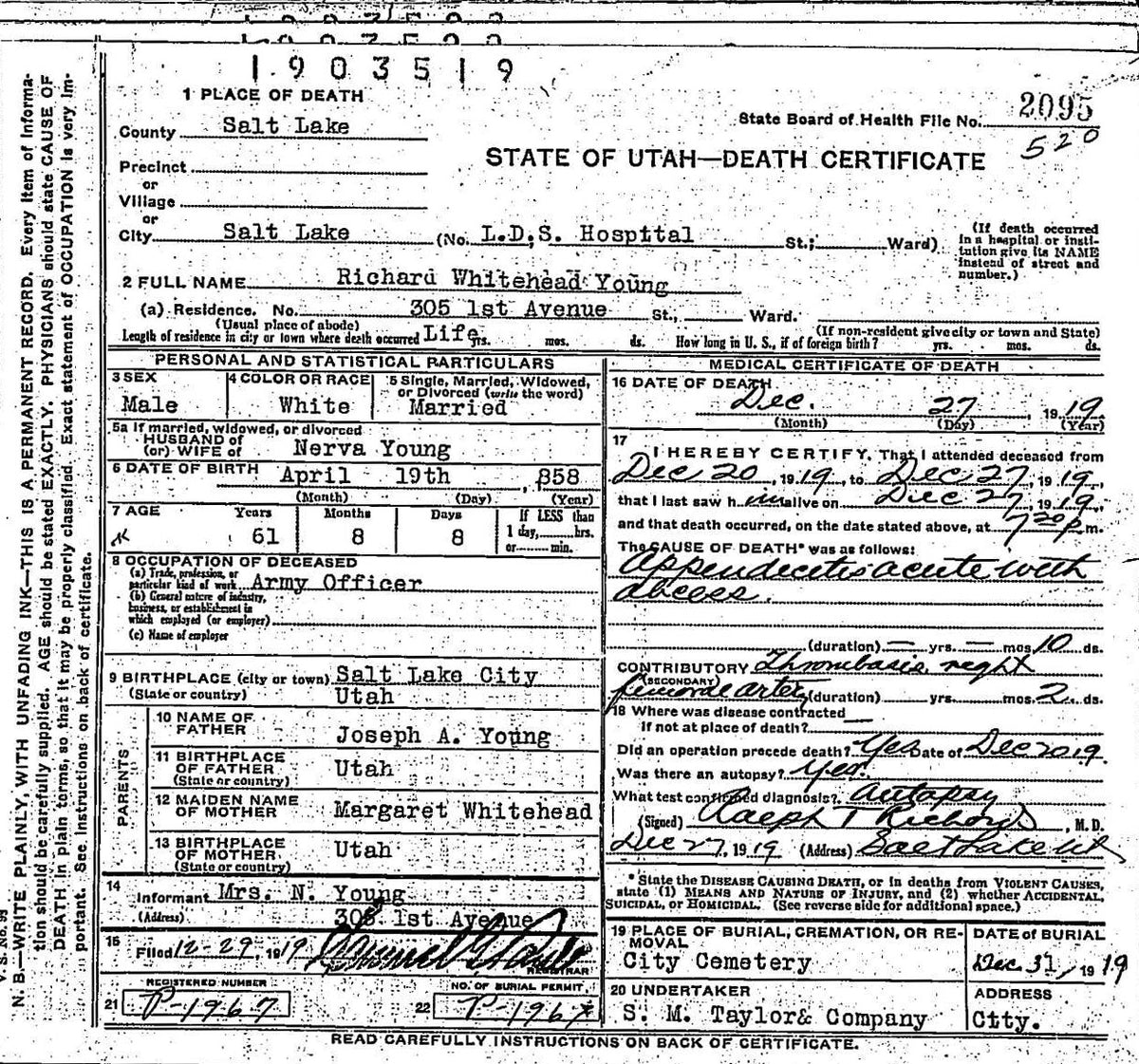 Colt Government Model 45ACP SN:C101411 MFG:1918 - Young-Browning Presentation