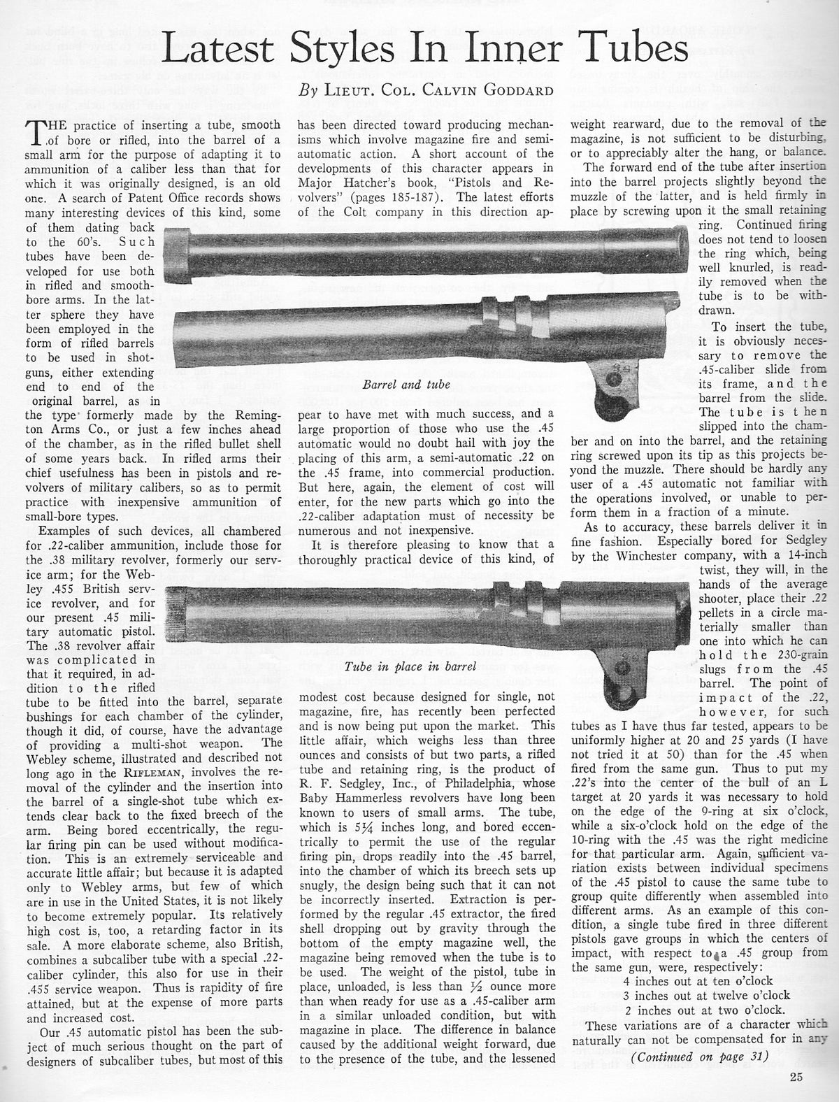 R.F. Sedgley 22LR Insert Barrel SN:1252