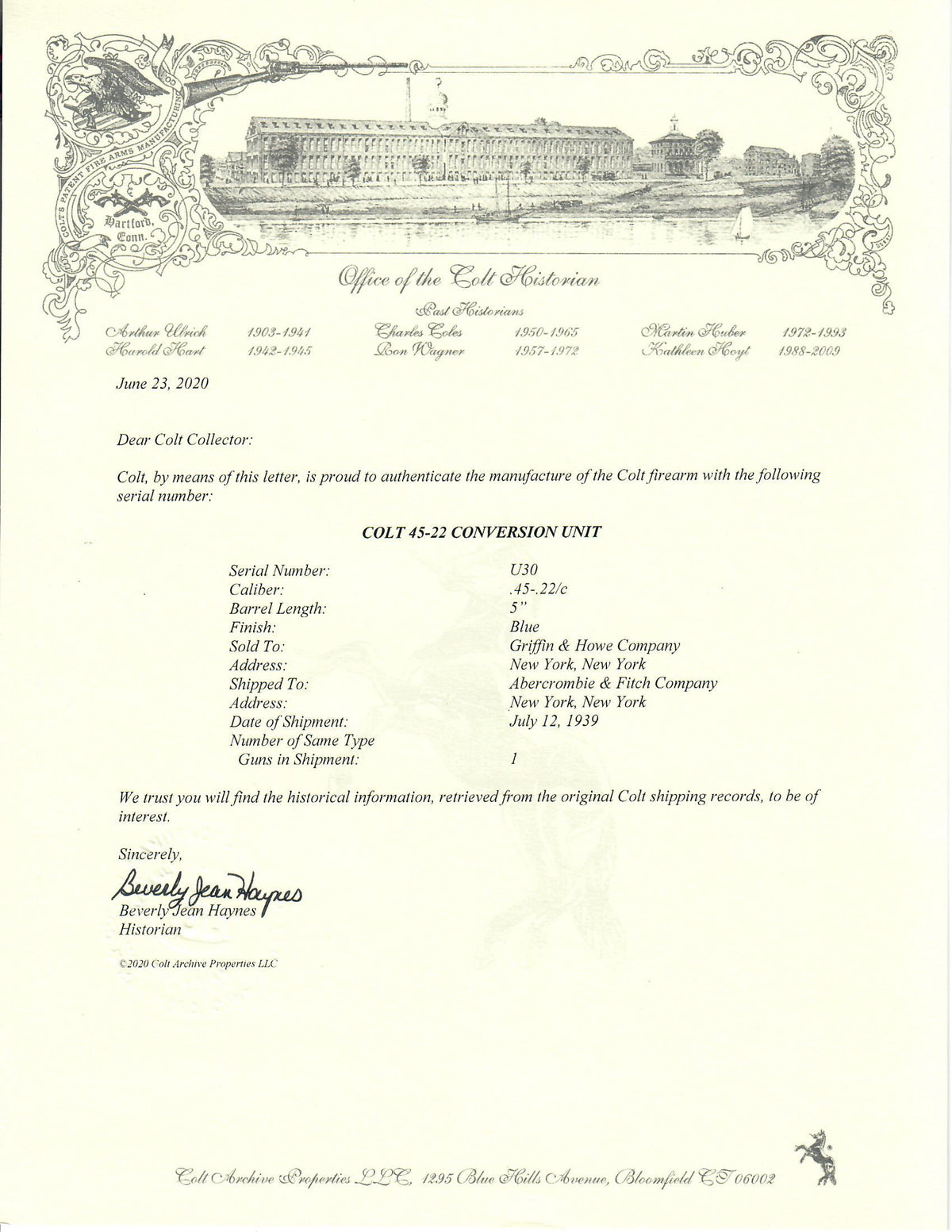 Colt .45-22 Conversion Unit SN:U-30 MFG:1939